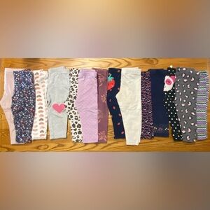 Lot of 14 Size 12 Months Baby Girl Leggings